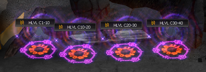 Volcan leveling zones